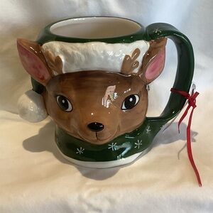 Blue Sky Christmas Deer Mug